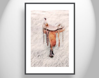 Western Saddle Equestrian Horse Art Print as Surreal Art Photograph