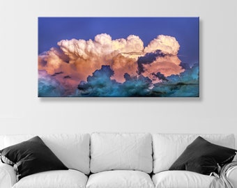 Storm Clouds and Sky Panoramic Art Print as Desert Monsoon Wall Art for Home or Office