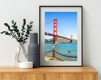 Northern California Landscape Scenery Art with Golden Gate Bridge as Home Decor or Office Decor