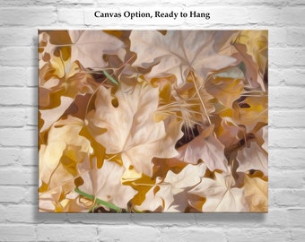 Autumn Leaves Nature Wall Decor on Framed Canvas