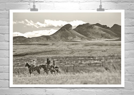 Cowboy Art Print John Wayne Western Landscape | Etsy