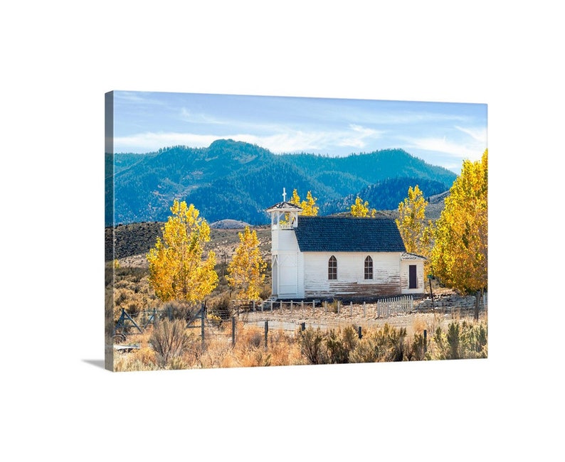 Western Wall Decor with Old Church and Autumn Leaves by Murray Bolesta image 4