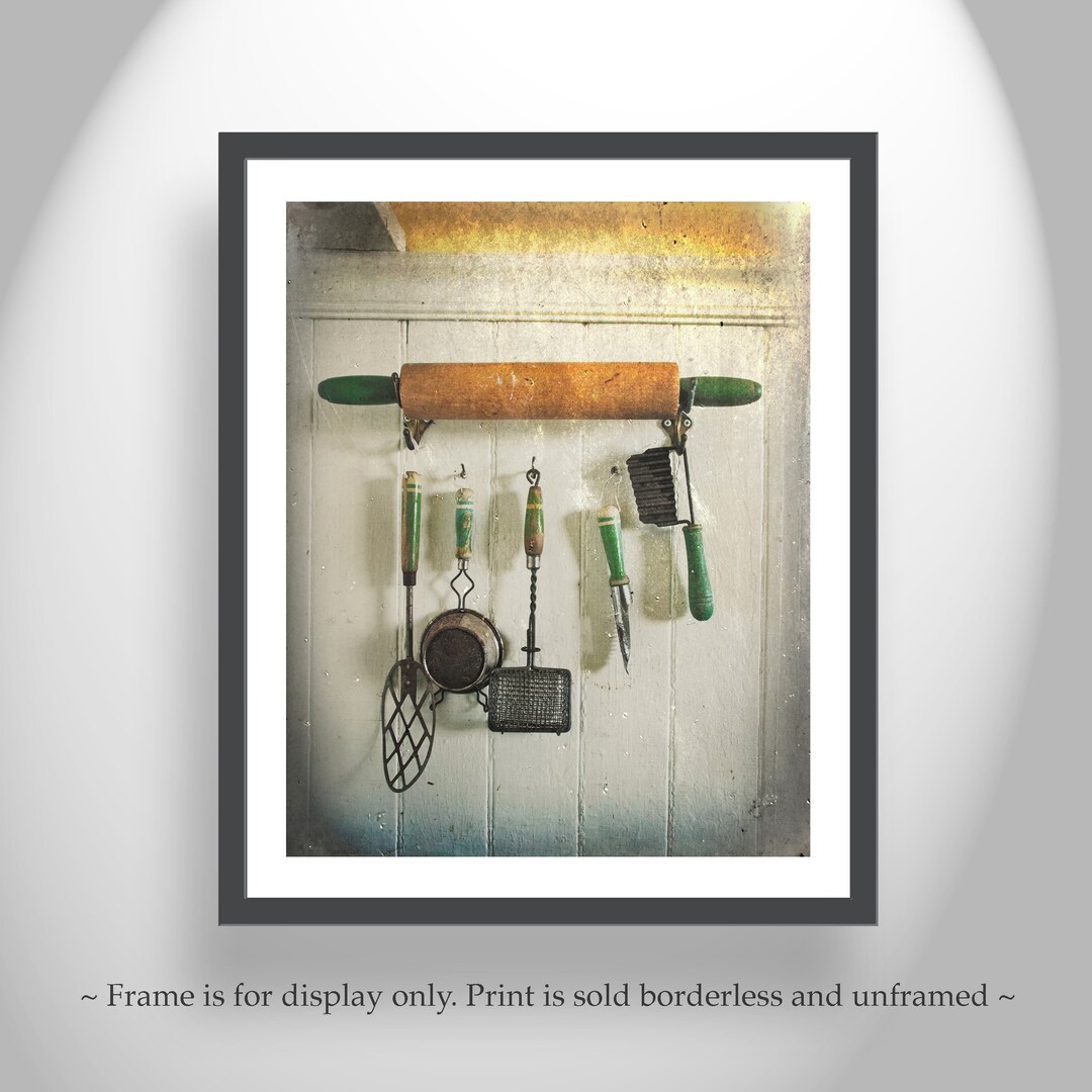 Vintage Kitchen Wall Decor With Utensils Still Life Picture Etsy