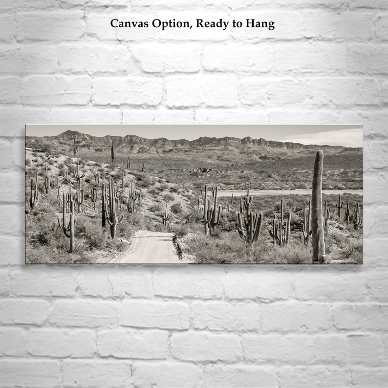 Desert Panoramic Art with Saguaro Cactus in Tucson Arizona image 1