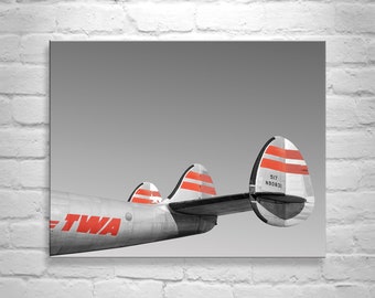 Airplane Picture with Vintage TWA Airliner Gift for Pilot