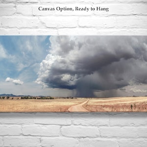 Home Wall Decor with Panoramic Prairie Storm Landscape