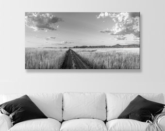 Wide Landscape Art with Arizona Prairie Ranch Road