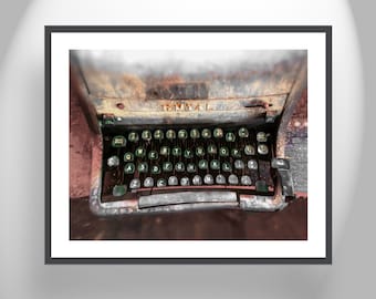 Fine Art Print with Vintage Typewriter in Surreal Style