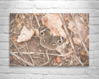 Wall Decor with Autumn Colors and Beautiful Buckeye Butterfly