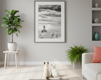 Block Island Lighthouse Art Photography | Dreamy Wall Decor Gift Picture at Rhode Island Seacoast