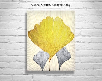 Nature Home Decor for Home with Golden Ginkgo Leaves