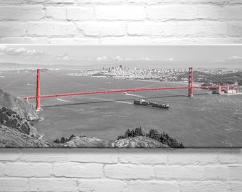 San Francisco Bay Art with Golden Gate Bridge Panorama as Wall Decor for Home or Office