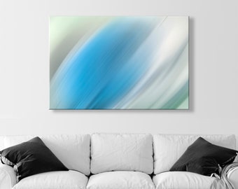 Abstract Modern Art in Blue on Framed Canvas Print as Wall Decor for Home or Office