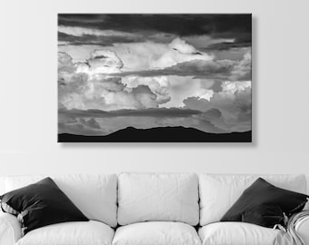 Storm Cloud Photography in Black and White as Wall Decor for Home or Office