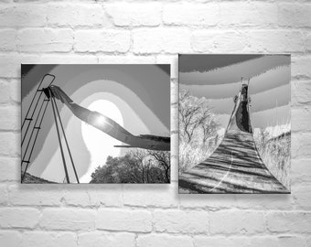 Surreal Artworks in Black and White in a Set of 2 Prints with Discounted Price