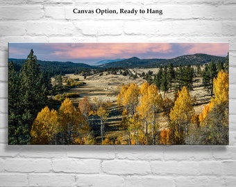 Ranch Landscape Panorama Photo with Autumn Forest