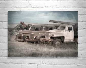 Farm Art Print with Old Trucks by Murray Bolesta