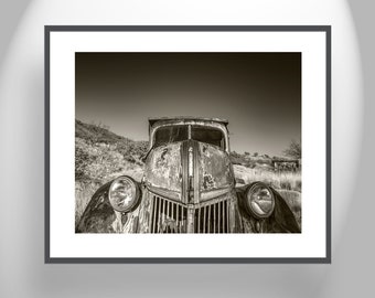 Vintage Ford Truck Photograph in Sepia Tone