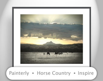 Western Wall Decor for Home with Horse Pasture Landscape Sunrise by Murray Bolesta