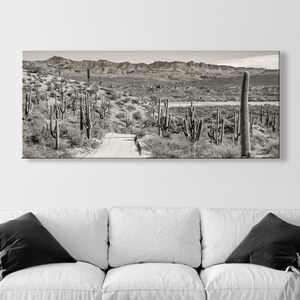 Desert Panoramic Art with Saguaro Cactus in Tucson Arizona image 2