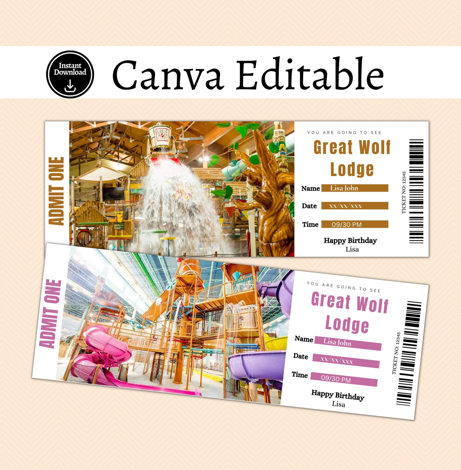 Digital Great Wolf Lodge Surprise Trip Gift Ticket, Amusement Park ...