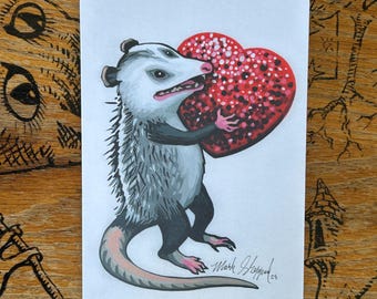 Valentine Cards by Mark Sheppard, Art Cards, Anniversary card, Original art card designs, animal valentine