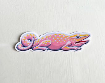 Eidechse Aufkleber, Vinyl Eidechse Aufkleber, rosa Eidechse Aufkleber, Reptil Aufkleber, Vinyl Reptil Aufkleber, niedlicher Aufkleber, Tier Aufkleber, Herpetologie