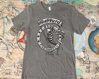 T-Shirt, art tee shirt, Sheppard Studios Original Design, skeleton t shirt, funny t shirt, humorous gift, cotton blend tee shirt