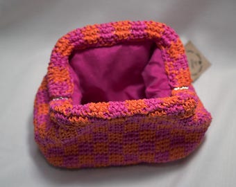 Handgemachte Raffia Gestrickte Clutch, Rosa Sommertasche