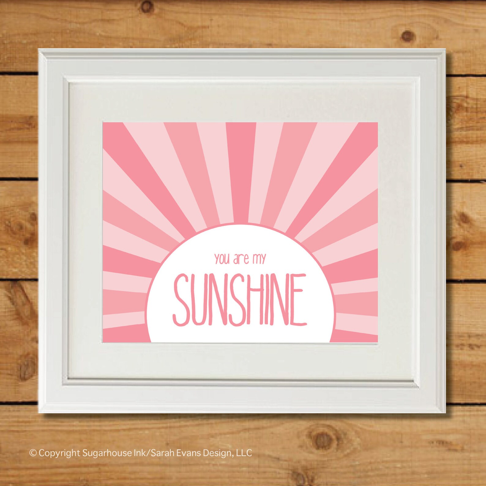 You Are My Sunshine Printable Nursery Art Sweet Pink Etsy