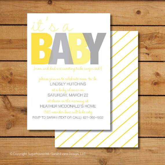 Gender Neutral Baby Shower Invitations It�s A&hellip; Baby in