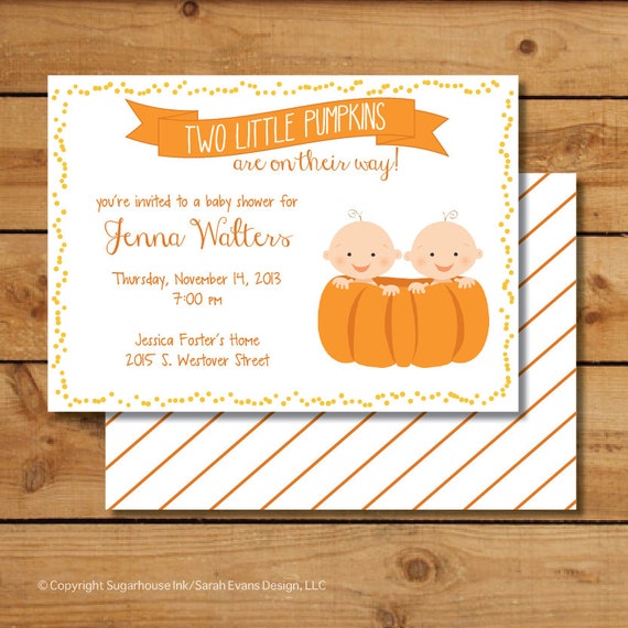 pumpkin themed baby shower invitations
