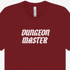 Dungeon Master T-Shirt, Medieval Gothic Gamer Tee, Fantasy RPG Tabletop Shirt, Unique DM Gift for Tabletop Gaming Fans, Gift for Larpers