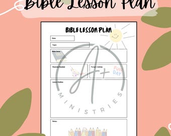 Bible Lesson Plan Template - Children's Church