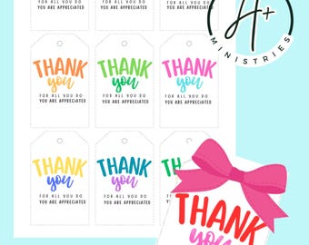 Volunteer Appreciation Thank You Gift Tags Thank You for Being the ...