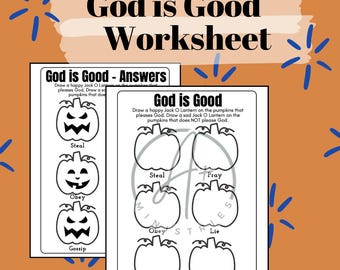 God Is Good Fall Jack-o'-lantern Worksheet - Children's Church