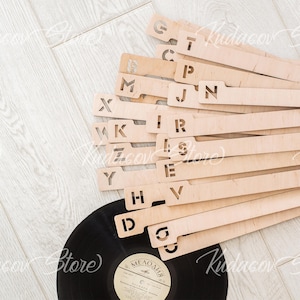 Vinyl record dividers, Record dividers alphabet, Wood record divider, Album dividers, Vinyl record separator, Lp dividers, Vinyl record storage