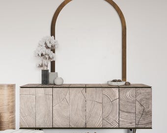 Holzbogen, Wandformbogen-Dekor, Boho-Bogenwandkunst, Holz-Wandbogenrahmen, großer Holzakzent, Möbelformstück