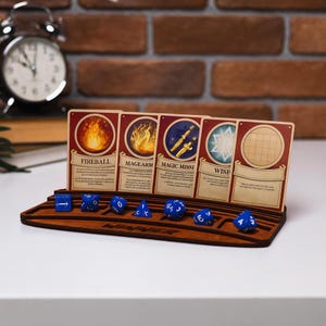 Board Game Card Holder, Personalized Board Game Organizer, Wooden Game Card Tray, Tabletop Token Organizer, Dice Tray for Board Games