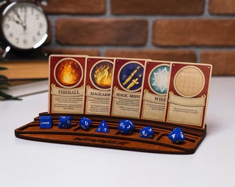 Board Game Card Holder, Personalized Board Game Organizer, Wooden Game Card Tray, Tabletop Token Organizer, Dice Tray for Board Games
