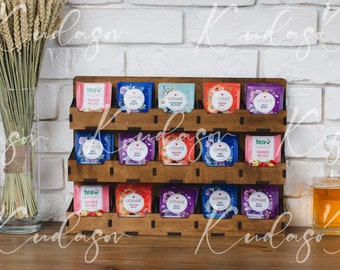 Tea bag storage stand, Tea bag organizer, Tea bag holder for wall, Tea bag display stand,Tea rack,Tea shelf,Tea lover gift,Kitchen organizer