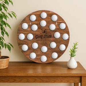 Personalized golf ball holder,Golf ball wall display,Wood golf ball display,Wooden golf ball holder,Golf ball storage,Golf ball collector