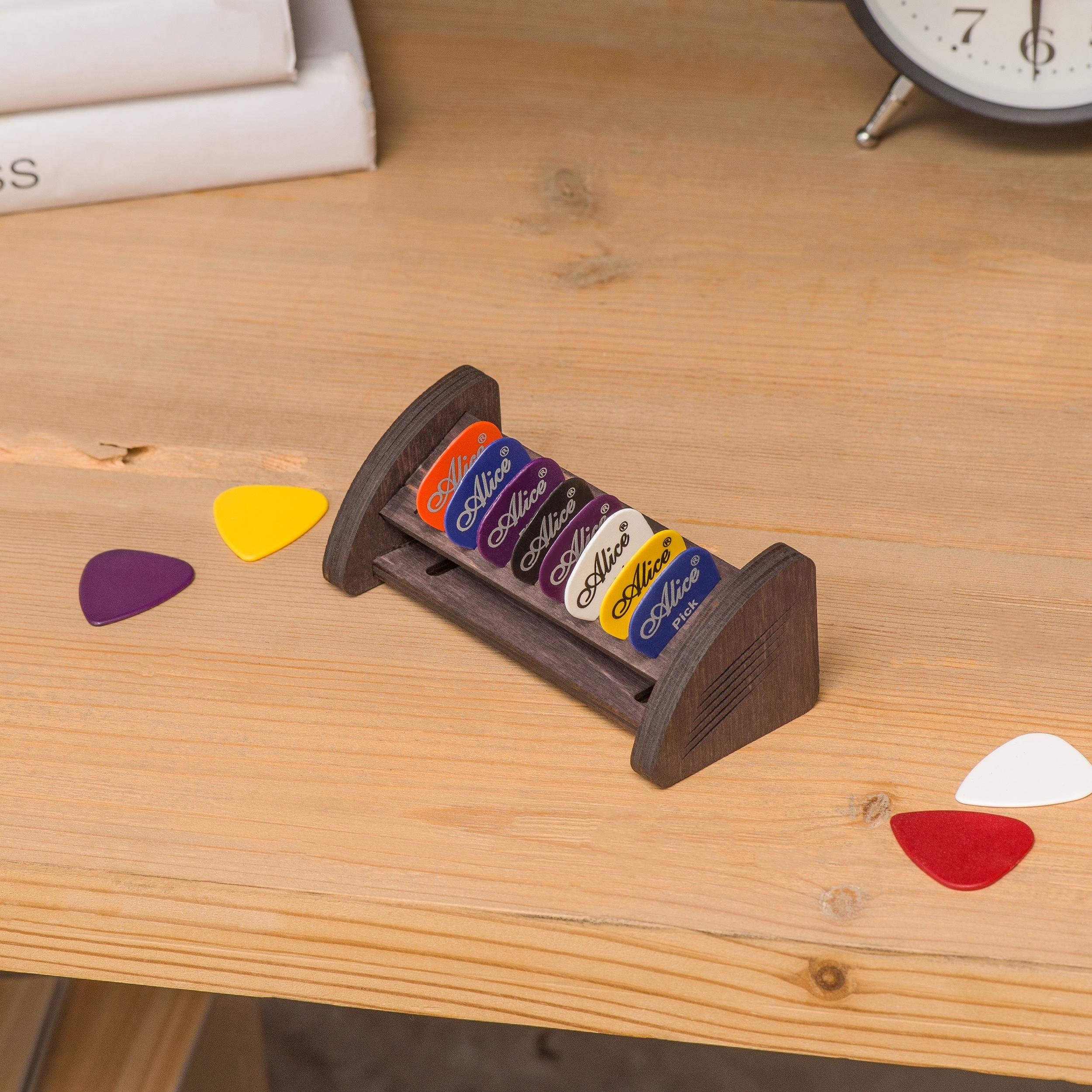 Gitarrenplektrumhalter aus Holz, Einzigartiger Plektrumhalter, Gitarrenplektrum-Display, Plektrumhalter, Gitarrenplektrumständer, Plektrum-Organizer, Gitarrenzubehör
