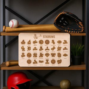 Tableau de bord de baseball, Suivi des stades de baseball, Suivi des stades de la MLB, Suivi des équipes de la MLB, Suivi du baseball américain, Carte d'affichage du logo de baseball