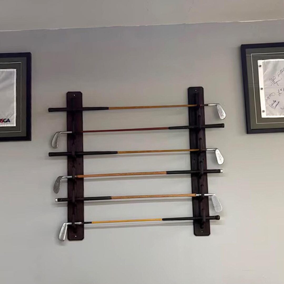 Golf Club Wall Mount Rack, Golf Club Display Holder, Wall Hanger for ...