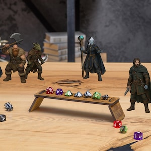 Dice display rack, Dice display stand, Wooden dice holder, Dnd dice organizer, DnD dice holder, Dnd dice storage, Dice organizer for rpg