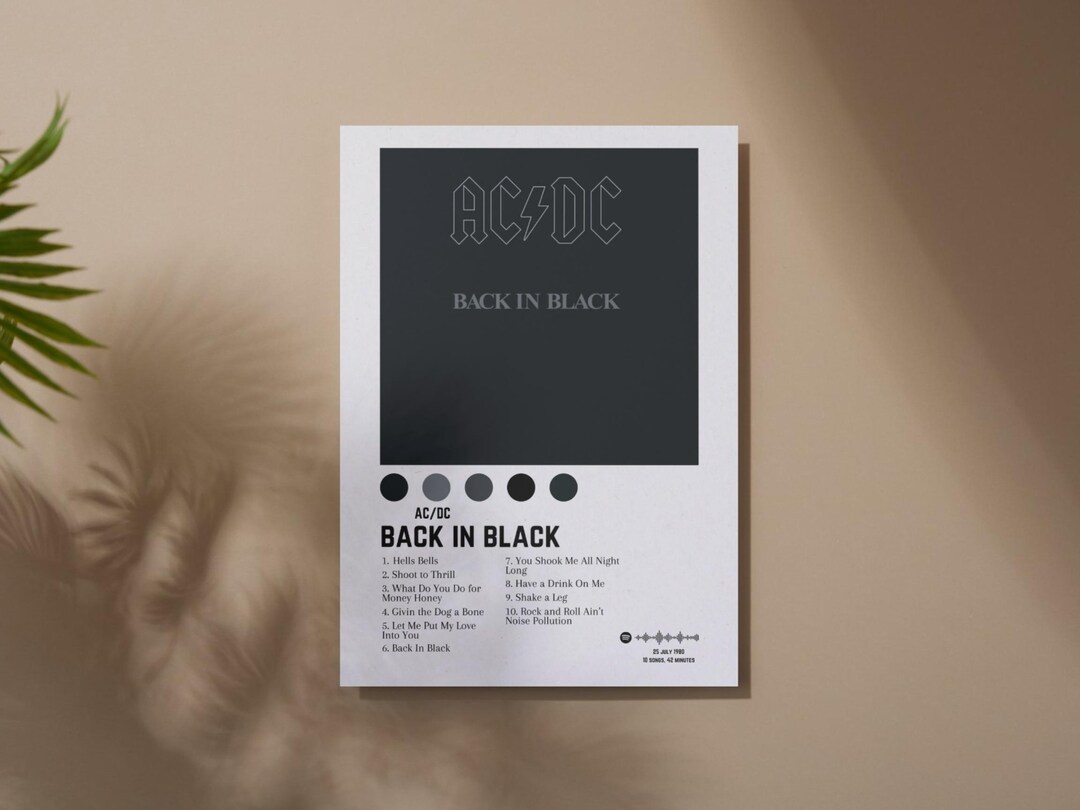 AC/DC Poster Back in Black - Etsy