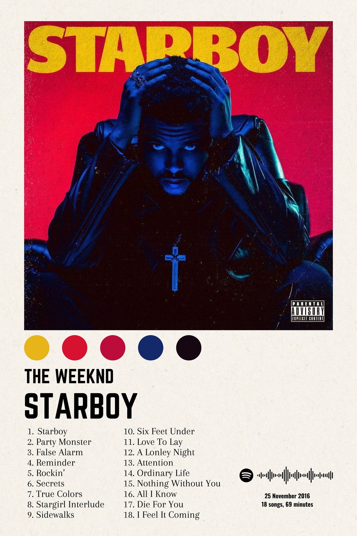 The Weeknd Starboy Printable Poster - Etsy