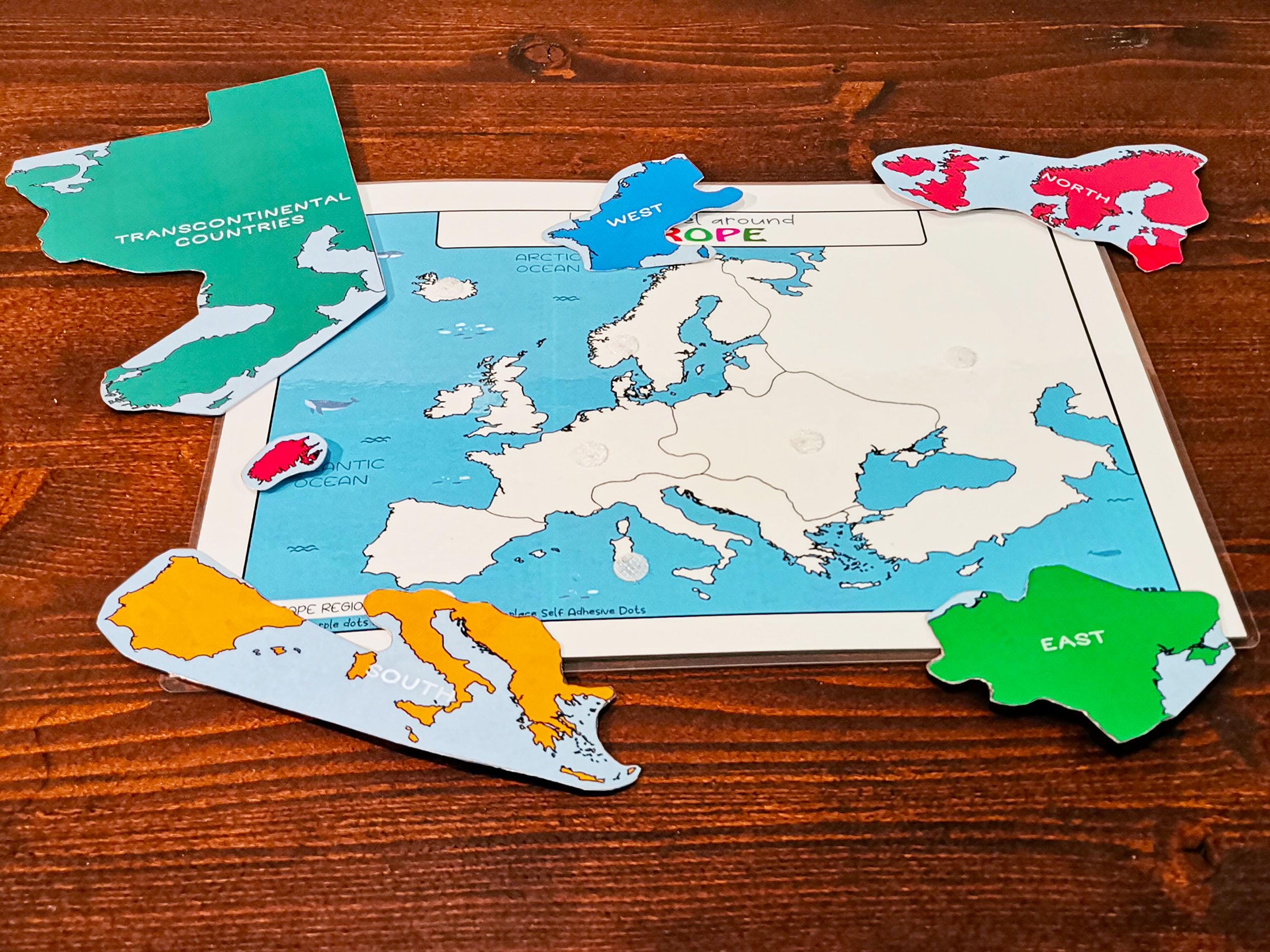 Europe Map Puzzle, Printable Learning Pack, Montessori States