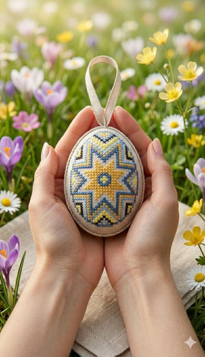 Ukrainian Pysanka Machine Embroidery Design, Easter Egg Cross Stitch ...